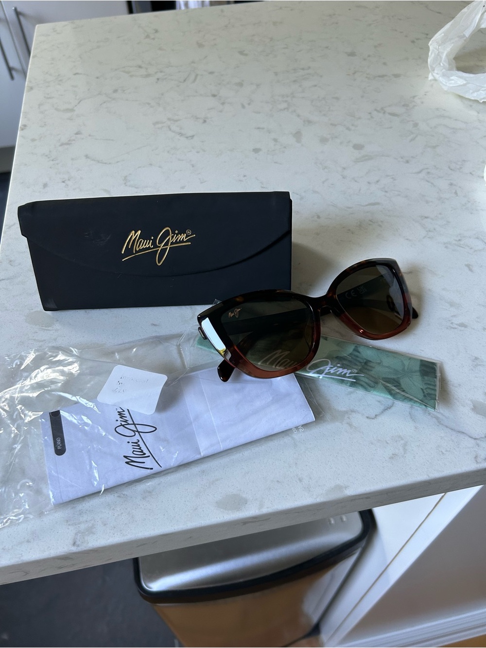 Maui Jim Tortoiseshell Cat-Eye Sunglasses with Brown Lenses Polarized - Picture 5 of 6